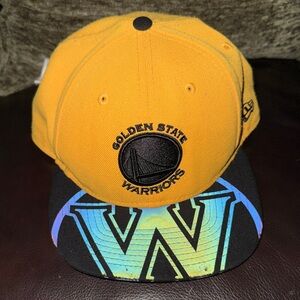 New Era Golden State Warriors Yellow & Black Snapback with Holographic Brim kids